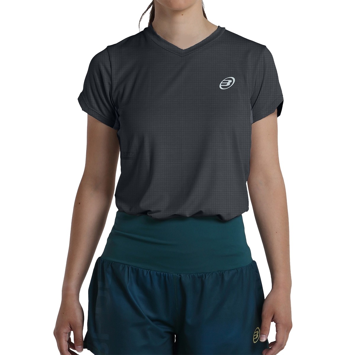 Camiseta Manga Corta Bullpadel Mujer Larda Talla M, Black