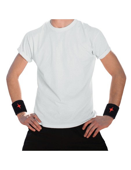 Blister (2 UDS) Muñequera Starvie Negra Star Roja | Ofertas de pádel