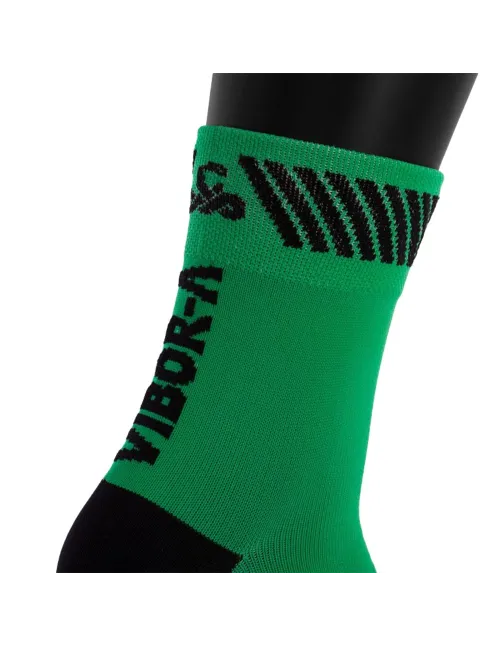 Meias Vibor-A de Cano Médio Verde/Preto | Ofertas de padel