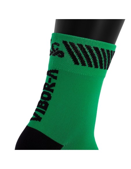 Meias Vibor-A de Cano Médio Verde/Preto | Ofertas de padel