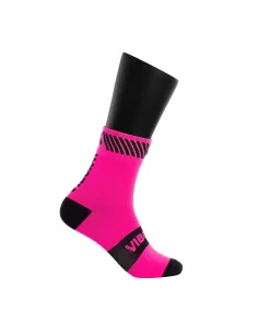 Chaussettes Vibor-A Kait Mi-mollet Rose/Noir