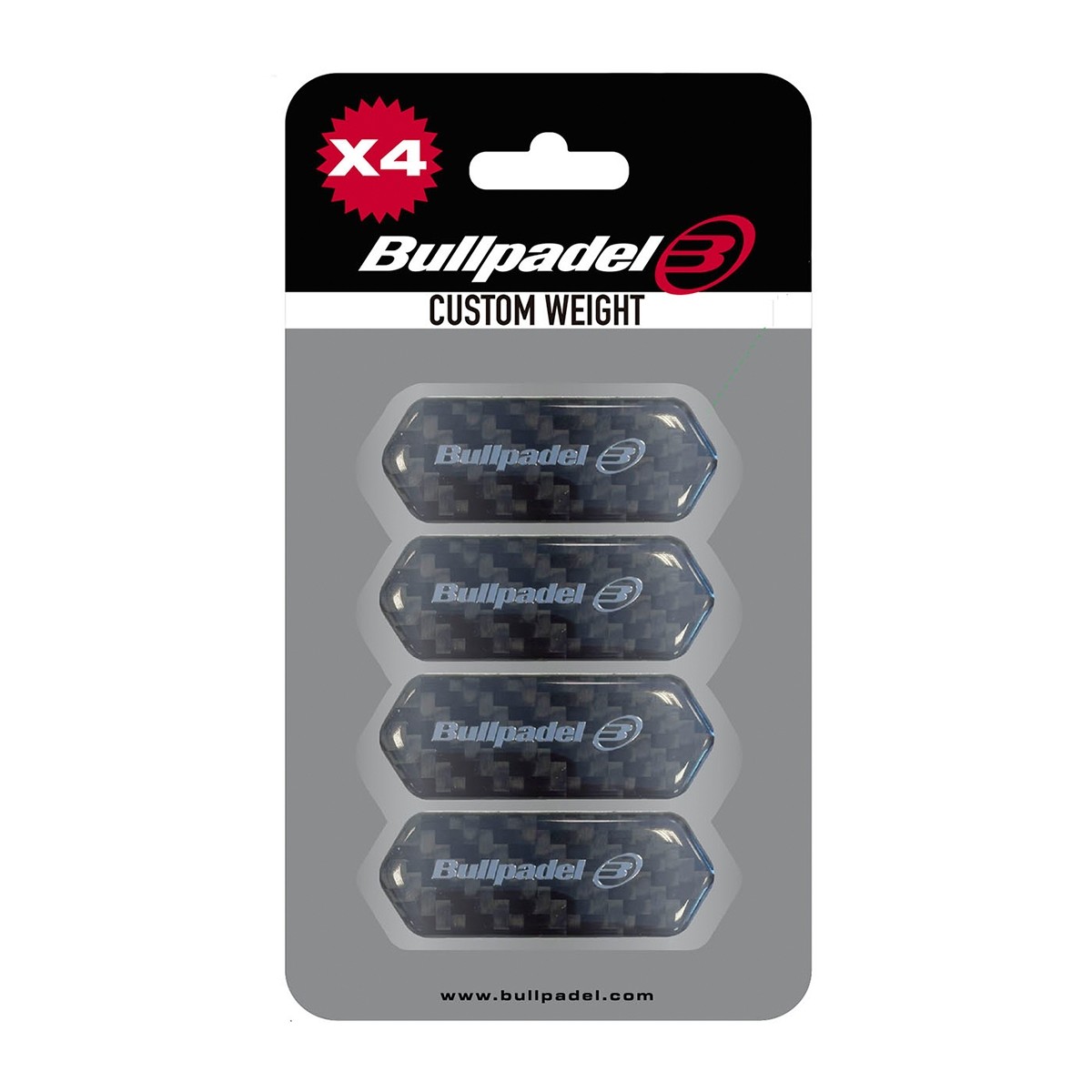 Blister (4 Uds) Protector (para La Pala de Pádel) Bullpadel Custom Weight Negro, Black