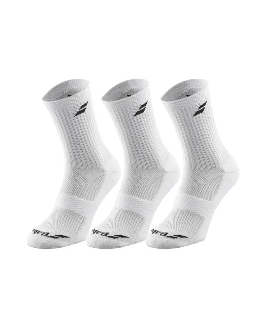 Babolat Socks 3 Pair Pack Junior White | Ofertas de padel