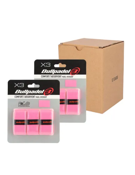 Karton 12 Stk - Blister (3 Stk) Overgrip Bullpadel Rosa