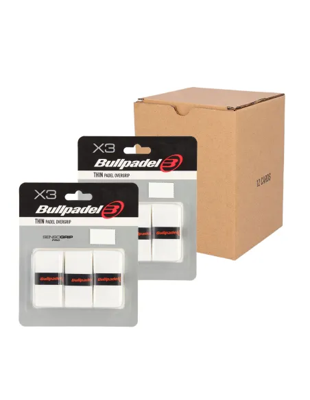 Karton 12 Stk - Blister (3 Stk) Overgrip Bullpadel Weiss