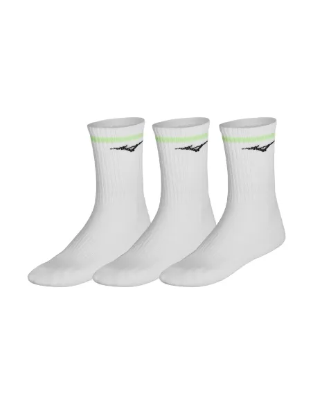 Calcetines Con Línea Mizuno Training 3 Pares Blanco Unisex | Ofertas de padel