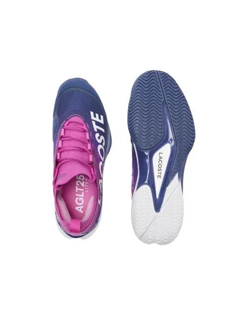 SHOES LACOSTE AG-LT LITE CLAY 49SMA0141 3A6 Pink / Dark Blue | Ofertas de padel