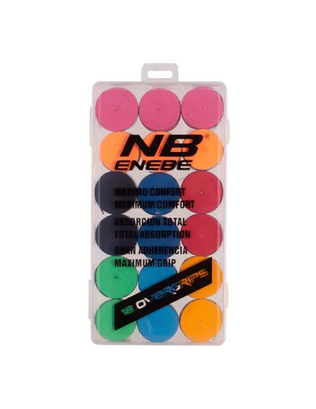 Caja 18 Overgrips Enebe Lisos Colores A003779.030 | Ofertas de pádel