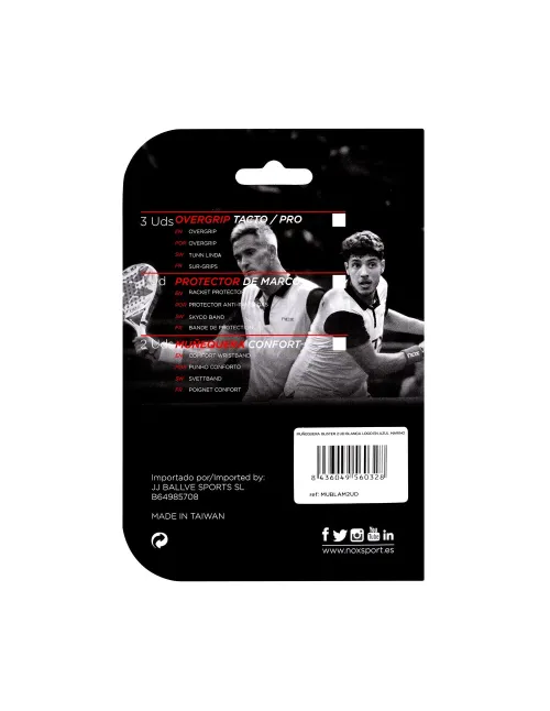 Pack de 6 - Blister com 2 Munhequeira Nox em Branco e Azul | Ofertas de padel