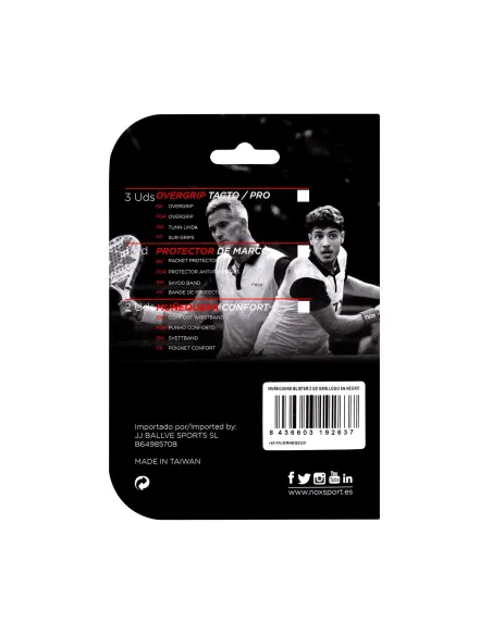 Coffret 6 unités - Blister (2 unités) Bandeau poignet Nox Gris Logo Noir | O... Coffret 6 unités - Blister (2 unités) Bandeau poignet Nox Gris Logo Noir | O...
