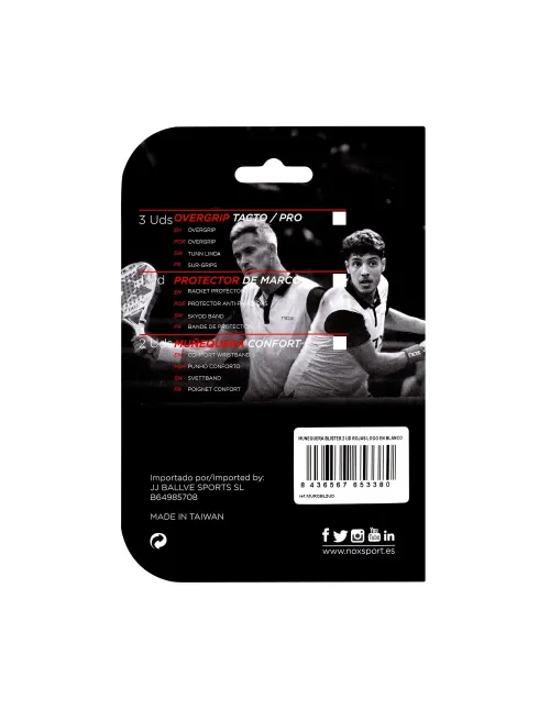 Box 6 Pcs - Blister (2 Pcs) Nox Wristband Red White Logo | Ofertas de padel