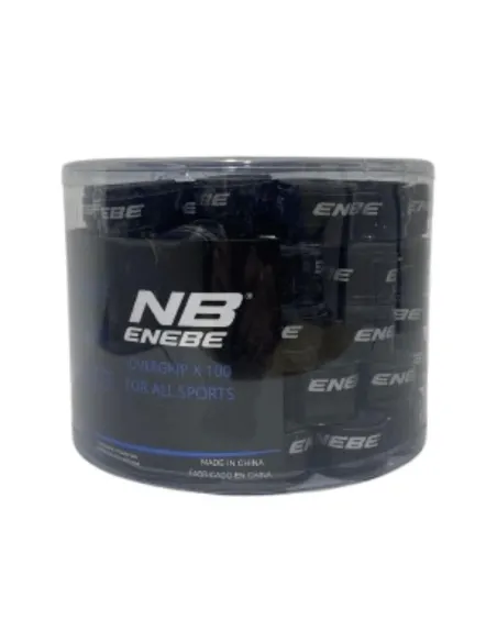 Cubo 100 Overgrips Enebe Lisos Negros | Ofertas de Padel