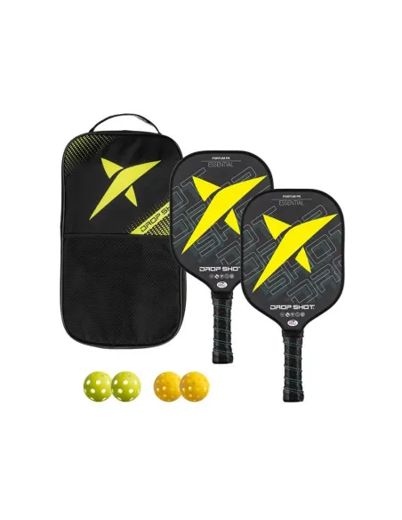 Pack 2 Stk. Pickleball Fortum 1.0 + 4 Stk. Bälle Dropshot Outdoor