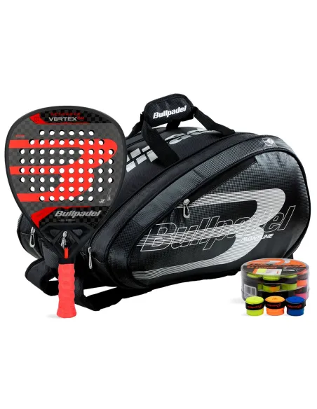 Pack Bullpadel Vertex 04 24, Saco Bullpadel Avant E Cubo 24 Overgrips | Ofertas de padel