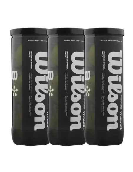 TRIPACK DE BOTES DE 3 BOLAS WILSON PREMIER PADEL WR8908401001  | Ofertas de padel