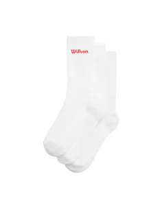 Pack de 3 chaussettes Wilson Crew Logo Blanc