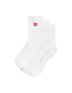 Pack di 3 calze Wilson Quarter Top Bianche