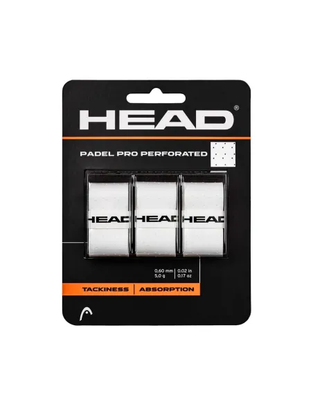 Blíster 3 Uds. Overgrip Head Padel Pro Perforado Blanco | Ofertas de pádel