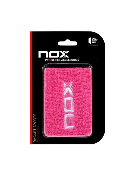 Box 6 Pcs. - Blister (2 Pcs.) Nox Wristband Pink White Logo | Ofertas de padel