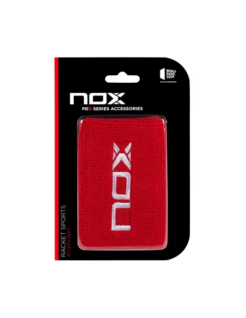 Box 6 Pcs - Blister (2 Pcs) Nox Wristband Red White Logo | Ofertas de padel