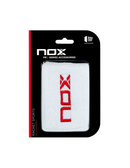 Pack de 6 - Blister com 2 Pulseras Nox Brancas com Logo Vermelho | Ofertas de padel