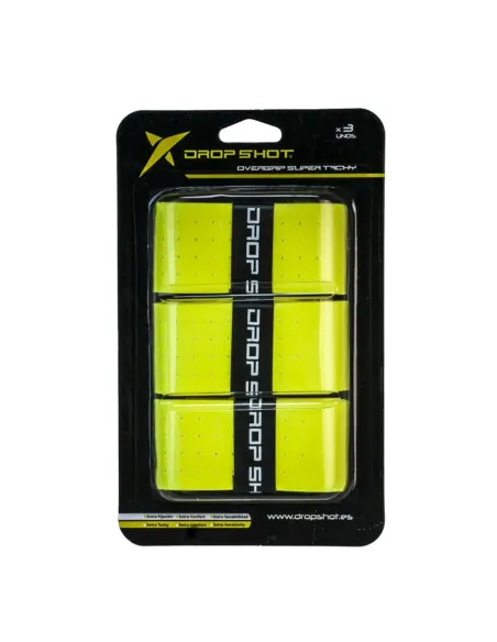 Pacchetto 3 grip Overgrip Drop Shot Super Tacky Giallo |Padel offers