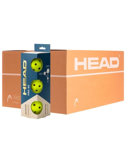 Caixa com 12 Latas de 3 Bolas de Pickleball Head Championship 40 | Ofertas de padel