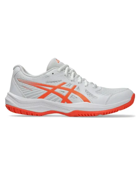 Asics Upcourt 6 Blanco Naranja Mujer 1072A107 | Ofertas de padel