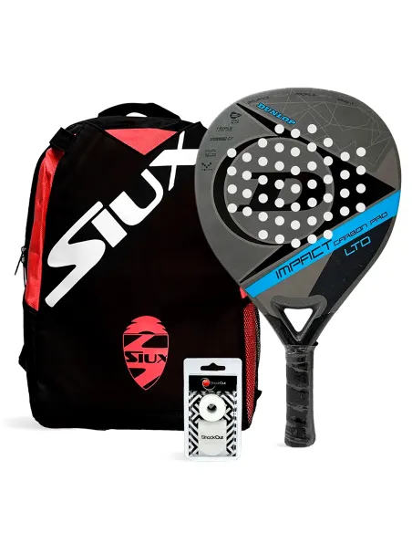 Pack Dunlop Impact Carbon Blue Sac à dos Mini Siux | Offres de Padel Pack Dunlop Impact Carbon Blue Sac à dos Mini Siux | Offres de Padel