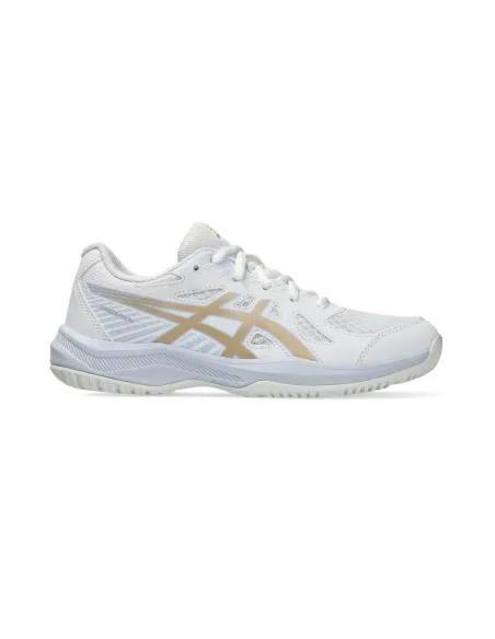 Asics Upcourt 6 Gs Branco/Dourado Junior 1074A045 | Ofertas de padel