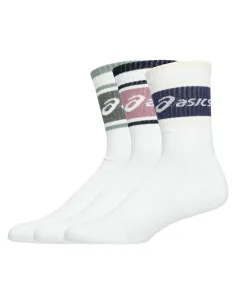 Pack 3 Socks Asics Logo Crew Sock White | Ofertas de padel 2