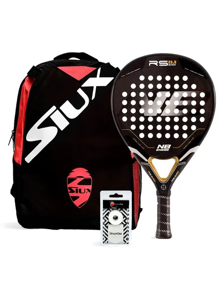 Pack Enebe Rs 8 Preto Mochila Siux Mini | Ofertas de padel