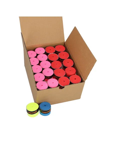 ATENÇÃO, JOGADOR DE PADEL! LEVE UMA CAIXA DE 60 OVERGRIPS MULTICOLORIDOS DA BULLPADEL GB1606. | Ofertas de padel
