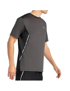 SHORT-SLEEVED BULLPADEL BECERRE BZ67205000 BLACK BICOLOR FABRIC T-SHIRT | Ofertas de padel 2