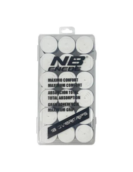 BOX OF 18 ENEBE SMOOTH WHITE OVERGRIPS A003779.002 | Ofertas de padel