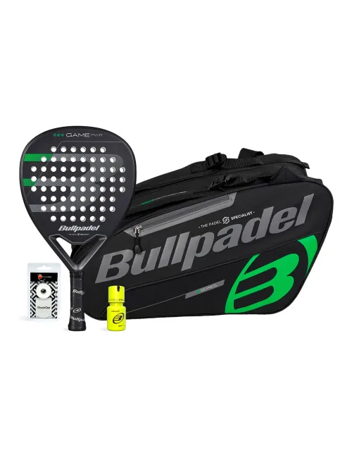 Pack Bullpdel Game Pwr Saco Preto Dry Grip | Ofertas de padel