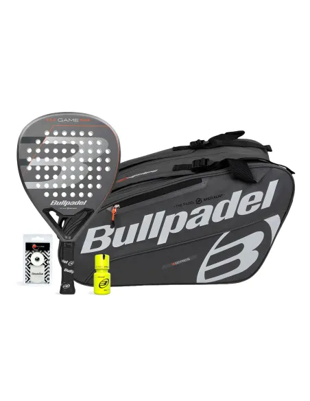 Pack Bullpadel Game Pwr Cinza Saco Cinza Laranja Dry Grip | Ofertas de padel