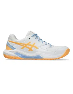 Asics Gel-Dedicate 8 Padel White Orange Woman 1042A241 | Ofertas de padel