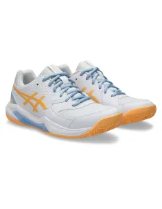 Asics Gel-Dedicate 8 Padel White Orange Woman 1042A241 | Ofertas de padel 2