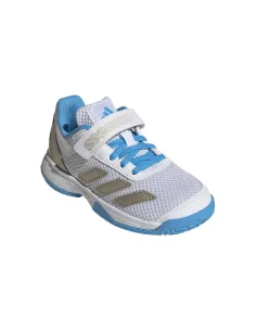 Adidas Courtflash Cf Clay Bianco/Blu Junior Jp6686 |Padel offers 2