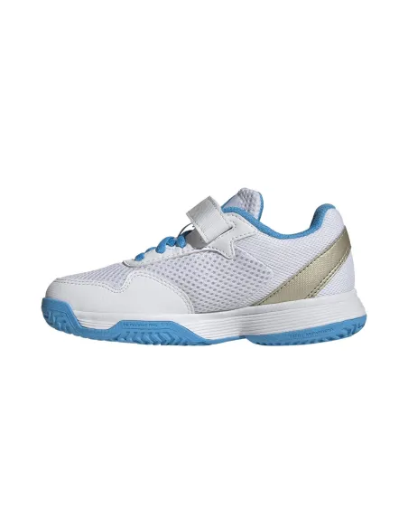 Adidas Courtflash Cf Clay Branco/Azul Junior Jp6686 | Ofertas de padel