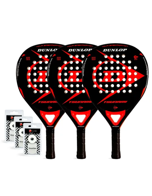 Tripack Dunlop Tsunami Red | Ofertas De Padel