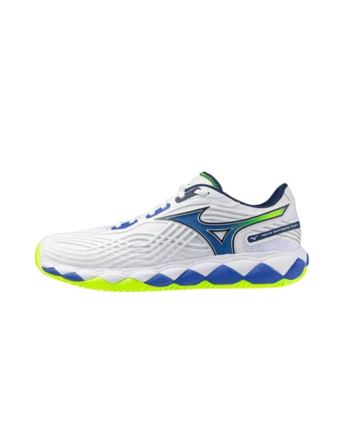 Mizuno Wave Enforce Tour 2 Clay Court Branco/Azul/Amarelo Fluor | Ofertas de Padel