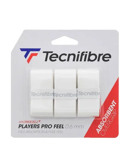 Pack 3 Overgrip Tecnifibre Players Pro Feel White | Paddle Offers