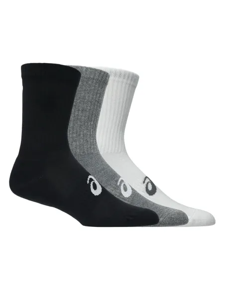 Calcetines Asics 3 Pack Crew Negro/Gris/Blanco | Ofertas de pádel
