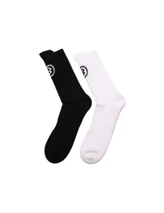 Pack 2 Uds Calcetin Bullpadel Blanco/Negro Unisex Bp263 | Ofertas de pádel