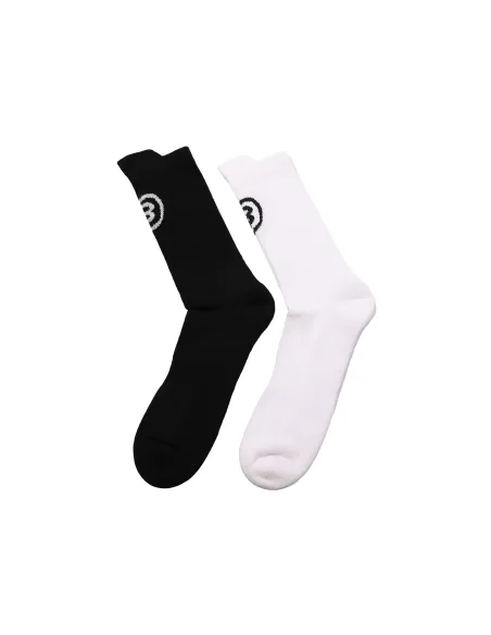Pack 2 Uds Meias Bullpadel Branco/Preto Unissex | Ofertas de Padel