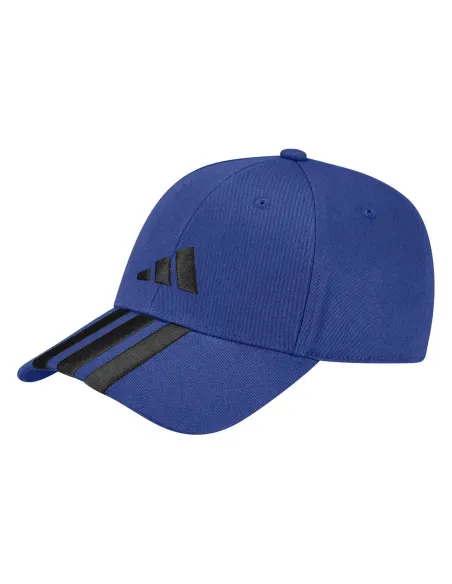 Boné de basebol Adidas 3 riscas Novo logótipo azul | Ofertas de Padel