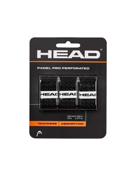 BLISTER 3 PZ. SOVRAMANIGLIA HEAD PADEL PRO PERFORATO 285701 BK |Padel offers