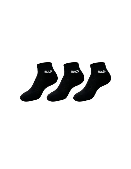 Pack 3 Socken Siux Basic 26 Kurze Schaft Schwarz | Ofertas De Padel